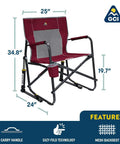Freestyle Rocker Outdoor Rocking Chair With Beverage Holder Portable Camp And Patio Rocker dimensions and features