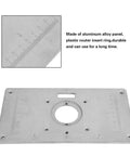 Top Shelf Aluminum Router Table Insert Plate For Butter Smooth Woodworking Cuts No Sweat Install Totally Bulletproof Build Shiny Silver Finish, 235x120mm, features ruler, durable aluminum.