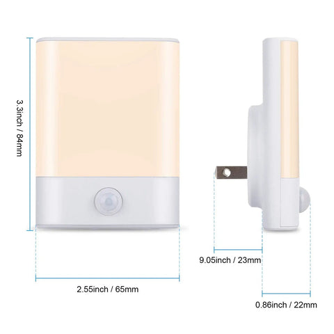 LED Night Light Plug In With Motion Sensor And Adjustable Brightness Three Modes Auto On Off Cozy Glow Kid Friendly For Kids Rooms Bedrooms Hallways And Nighttime Rounds Energy Smart 2 Pack