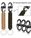 12 Pack 2 Inch Plastic S Carabiner Clips Dual Carabiner Keychain Hooks For Backpacks Bags And Zippers, Durable Paracord Accessories In Black Green Orange Khaki, Great For Keys Gear DIY Projects Not For Climbing, featuring paracord lanyards