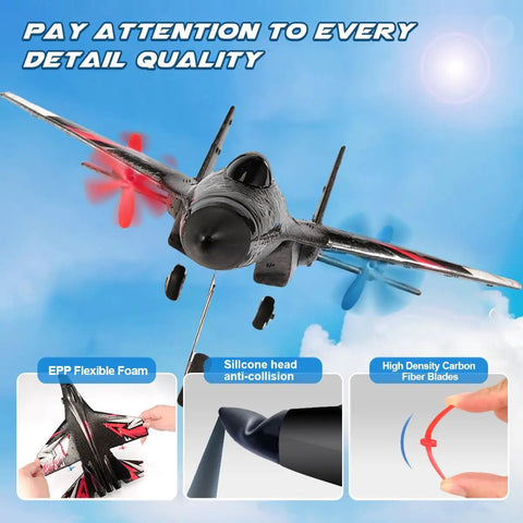 SU27 RC Airplane With 2 Batteries 2.4GHz 6 Axis Gyro Stabilizer No Brainer Ready To Fly Fighter Glider showcasing durability features