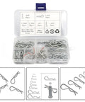 Must Have Heavy Duty 100 Pcs Carbon Steel Zinc Plated Hitch Pin Clip Set With Storage Box 6 Sizes From M1 To M2.5 in open case