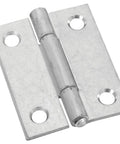 Tough As Nails Zinc Plated Steel Door Hinge 2 Inch close-up showing tight non-removable pin and mounting holes.