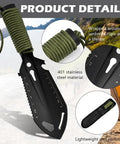 Beast 9 In 1 Portable Camping Shovel Multi Tool For Backpacking And Survival Gear With Paracord Handle and Stainless Steel Blade
