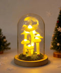 Mushroom Night Light In Glass Dome LED Decor With Wooden Base For Home Decor Gifts Dope Way To Spruce Up Weddings Birthdays Parties Valentine