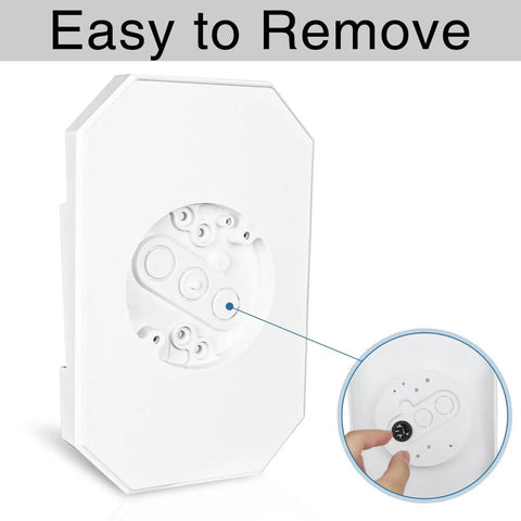 White 2 Pack Vinyl Siding Mounting Brackets With Built In Electrical Box For Outdoor Lighting close-up showing easy remove feature.