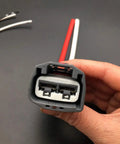 Close-up of Set Of Two Pigtail Connectors For Volvo And Ford Electric Power Steering Pumps EPS Wire Connector Plug Kit Type 1