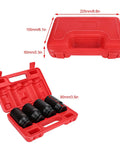 Pro Heavy Duty Impact Socket Set For Fastener Rotten Repair With 12 Point Adapter Kit To Fix Stripped Bolts And Nuts In Cars Or Trucks Quick And Easy Professional Grade Steel Tools, red case with 4 sockets