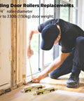 Installation of Heavy Duty Sliding Patio Door Rollers Replacement Kit With 1-1/4 Inch Side Adjustable Glass Door Wheels