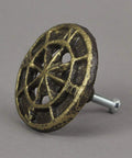 Aged Bronze Compass Rose Drawer Pulls Set Of 12, Durable Cast Iron Cabinet Hardware Knobs For Rustic Home Decor, easy to install.