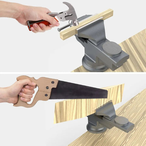 All-Purpose Table Vise With 3 Inch Jaw Opening And 360 Degree Swivel Base, Heavy Duty Bench Clamp For Woodworking And Metalworking, Thickened 0.2 Inch Jaw For Superior Grip, Fits Most Workbenches And Tables. table vise clamping wood
