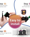 Installation steps for HP 61 Ink Cartridges Combo Pack Black And Tri Color For Envy 4500 4502 DeskJet 2512 1512 printers