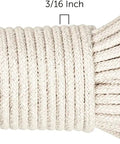Natural Cotton Rope 100ft Three Sixteenth Inch Workhorse Utility Cord for Outdoors and Boating Ideal for Tents Hammocks Clotheslines