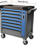 7 Drawer Rolling Tool Cart With Wheels Tool Chest And Cabinet With Independent Self Locking Anti Tip System And Rolling Tool Box Organizer For Warehouses And Workshops Built With Heavy Duty Cold Rolled Steel For Maximum Durability And Large Capacity, 30.71x18.31x35.16 in