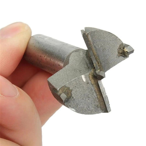 Heavy Duty Wood Drill Bit Self Centering Hole Saw Kit Pro Grade Tct Forstner Cutter 55mm shown close-up in hand.
