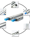 2 Pack Heavy Duty Drawer Slides 56 Inch Full Extension Ball Bearing Rails For Kitchen Cabinets Smooth Glide Drawer Runners