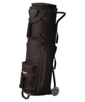 Heavy Duty Rolling Drum Cart With Removable Nylon Gear Bag And Tough Steel Frame, black case with wheels for easy transport.