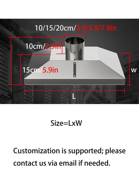 Heavy Duty Stainless Steel Dust Collector Hood Straight Shot Vacuum Adapter Sleeve For Shop Fume Extraction And Particulate Control Setup No Bull Hassle Quick Mount Gear showing dimensions and design.