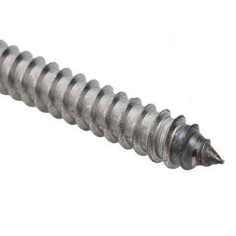 Close-up of M10 Hanger Bolts for Solar Panels with EPDM Seal and Locking Nut A2 Stainless Steel Hex Drive SW7, 20cm Weather Resistant Kit