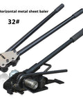 Heavy Duty Steel Strapping Machine Tool Kit Featuring Manual Sealer And Tensioner Set For 32mm Heavy Gauge Banding Supplies Industrial Packaging Solutions Reliable And Efficient with horizontal metal sheet baler and handles.