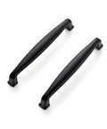 Two 5-inch matte black cabinet handles from the 30 Pack for kitchen cupboards, stainless steel with center to center 5-inch spacing.