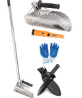 Heavy Duty Stainless Steel Sand Scoop For Metal Detecting With Long Handle Kit Includes Pinpointer Shovel And Gloves Beach Treasure Hunting Gear For Relics And Coins