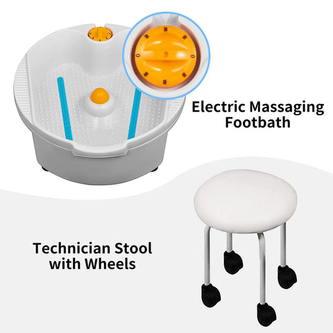 Pro Grade Hydraulic Lift Spa Pedicure Chair With Deep Soak Bubble Massage Footbath Top Shelf Salon Setup Zero Grind Cleanup Slick Contour Cushions For Prime Relax Mode White