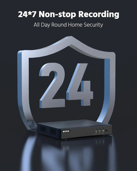 24/7 recording feature of Eight Channel Two Way Audio Security Camera System With Eight 1080P Cams, Lite DVR, Outdoor Kit