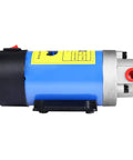 Smooth 12V Oil Extractor Pump for quick engine oil swaps, featuring a blue body, self-priming gear mechanism, and suction tubing.
