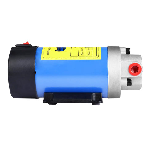 Smooth 12V Oil Extractor Pump for quick engine oil swaps, featuring a blue body, self-priming gear mechanism, and suction tubing.