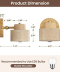 IPEDWO Yellow Travertine Wall Sconce with Natural Wood, 4.7" Single Sconce product dimensions showing sizes and angles.