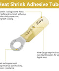 12-10 AWG yellow marine-grade heat shrink ring terminal from 100 Piece All In One Heat Shrink Ring Connectors Kit.