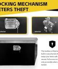 34 Inch Steel Trailer Tongue Box A Frame Storage Chest With Lockable Latch Weather Resistant Tool Box for RVs close-up