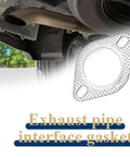 WINUERK 2-pack 3-inch exhaust flange gasket, perforated metal, 2-bolt, car exhaust replacement