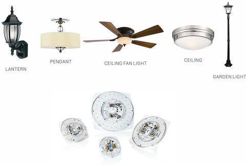 Dimmable 17W LED Light Engine 5000K 1200 Lumens 120V Retrofit Kit for ceiling, fan, pendant, lantern, and garden light use