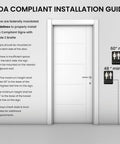 Unisex Braille Restroom Sign With Graphical Symbols And 3M Double Sided Tape For Quick No Fuss Install In Under A Minute 9 By 6 Inches Black