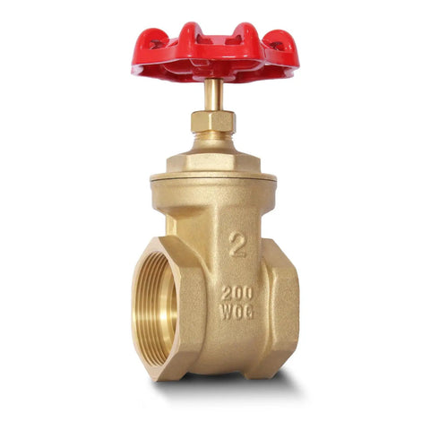 2 Inch NPT Brass Gate Valve Built Tough Heavy Duty Female To Female Threaded Rotary Sluice Valve With Wheel Handle
