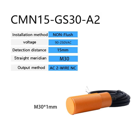 Orange Proximity Sensor M30 PNP NPN NO NC Capacitive Sensor DC 3-Wire AC 2-Wire Switch Sensor For Heavy Duty Use