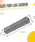 Quarter Inch By One Inch Lag Shield Expansion Anchors 30 Pieces Zinc Alloy Concrete And Masonry Anchors With Easy Installation And Superior Retention Strength Corrosion Resistant And Durable Fasteners For Strong Long Lasting Mounts