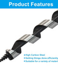Heavy Duty Workhorse 3/8 Inch Wood Auger Drill Bit With 12 Inch Long Hex Shank For Hardwood showcasing high carbon steel material and spiral design.