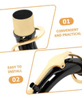 Curved Metal Neck Replacement For Alto Saxophone With Cork Sheet Black Nickel Plated Bend Neck Repair Kit details
