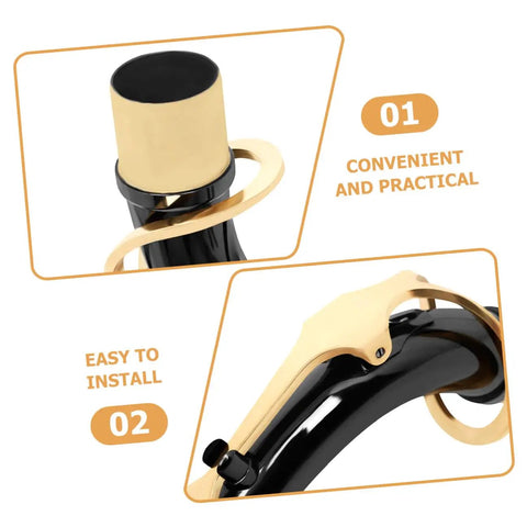 Curved Metal Neck Replacement For Alto Saxophone With Cork Sheet Black Nickel Plated Bend Neck Repair Kit details