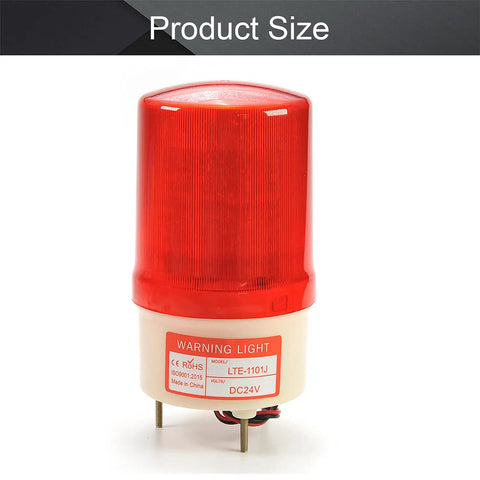 Front view of LTE1101J 24V Warning Light Industrial Signal Tower Lamp Round LED Alarm Tower Light with plastic body.