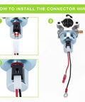 SV600 20 HP Carburetor Replacement Kit connection guide for Kohler engines, showing wire installation process step by step