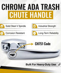Trash Chute ADA L Handle With V Spindle Universal Fit For Laundry And Linen Doors handicap accessible chrome locking knob hardware