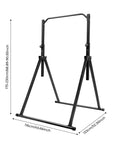 Adjustable Pull Up Station Bar For Home Gym 5.7Ft-7.5Ft Height, Carbon Steel Frame, Heavy Duty Calisthenics Rig, Black Finish