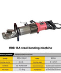 Electric Hydraulic Rebar Bender And Cutter, Grab And Go Handheld Steel Bar Straightener, Hrb-16A with detailed specifications.