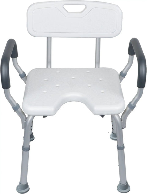 Tool Free Assembly Shower Chair for Tub No Tools Needed With Adjustable Height From 15 To 20 Inches Portable Bath Seat in White