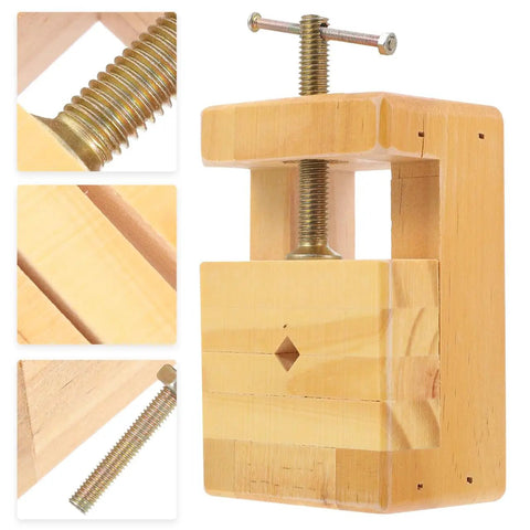 Adjustable Wood Carving Tool Clamp For Engraving And Seal Carving, mini bench clamp gripping basswood blocks with threaded screws