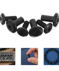 Black Furniture Connector Bolts And Barrel Nuts 40 Piece Kit For Rock Solid Bed Frame And Cupboard Assembly with bolts shown.